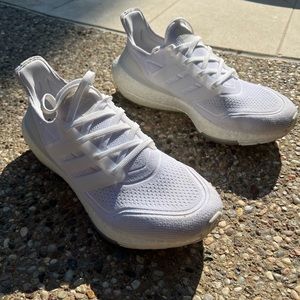 Adidas Ultraboost Running Shoes All White Excellent Shape, Barely Worn.